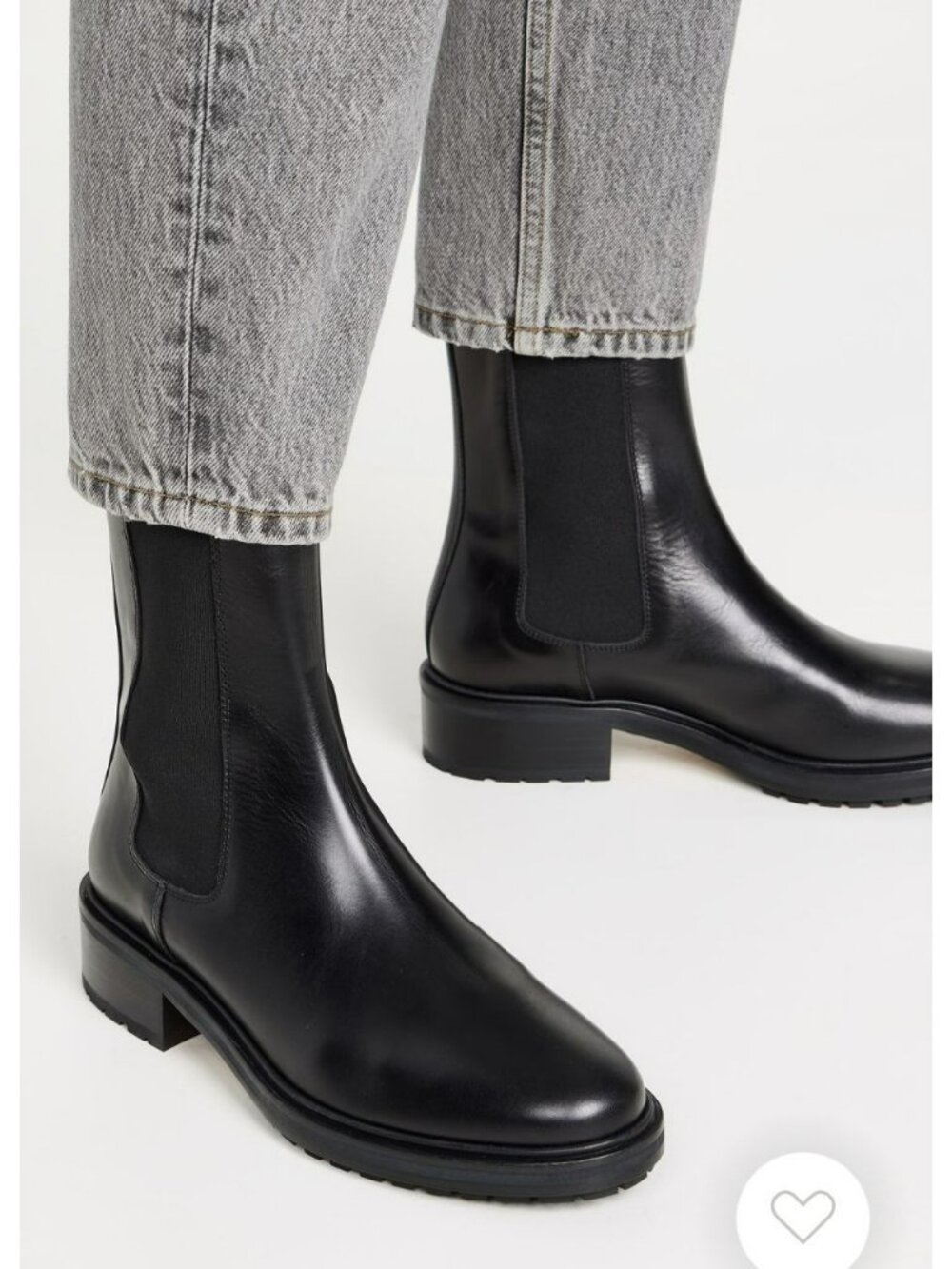 Aeyde Black Leather Jack Calf Chelsea Boots With Lug Sole 38 US 8 New